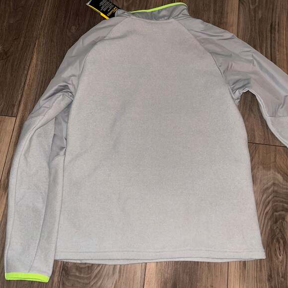Under Armour Boys Gray Mock-Neck 1/2 Zip Fleece Pullover Sweatshirt - Picture 3 of 3
